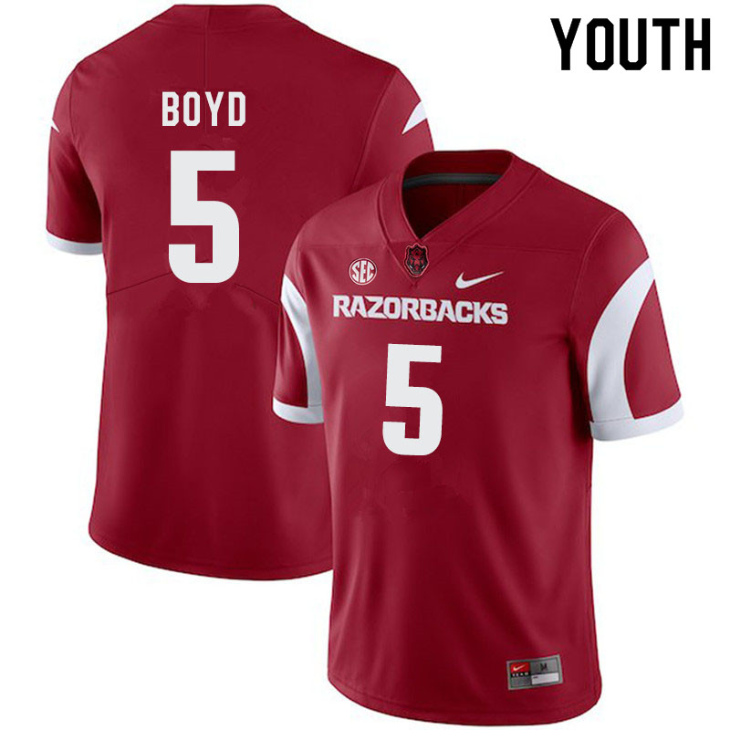 Youth #5 Rakeem Boyd Arkansas Razorbacks College Football Jerseys-Cardinal